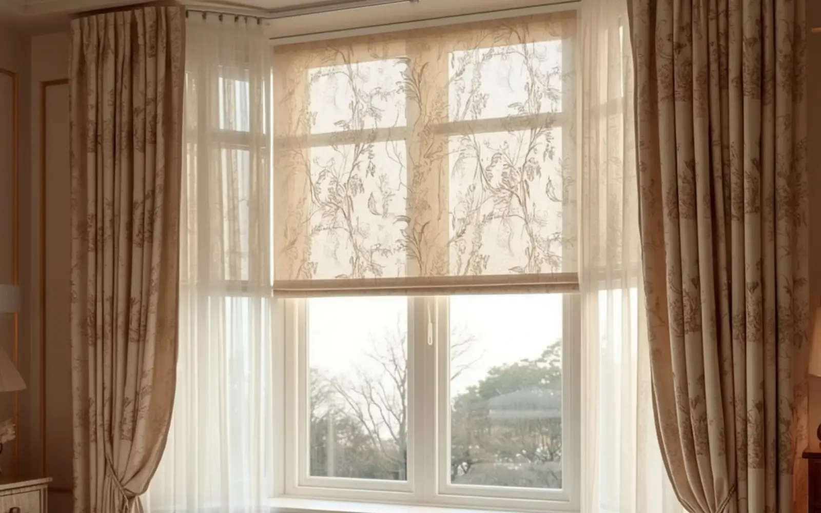 roller blinds and curtains