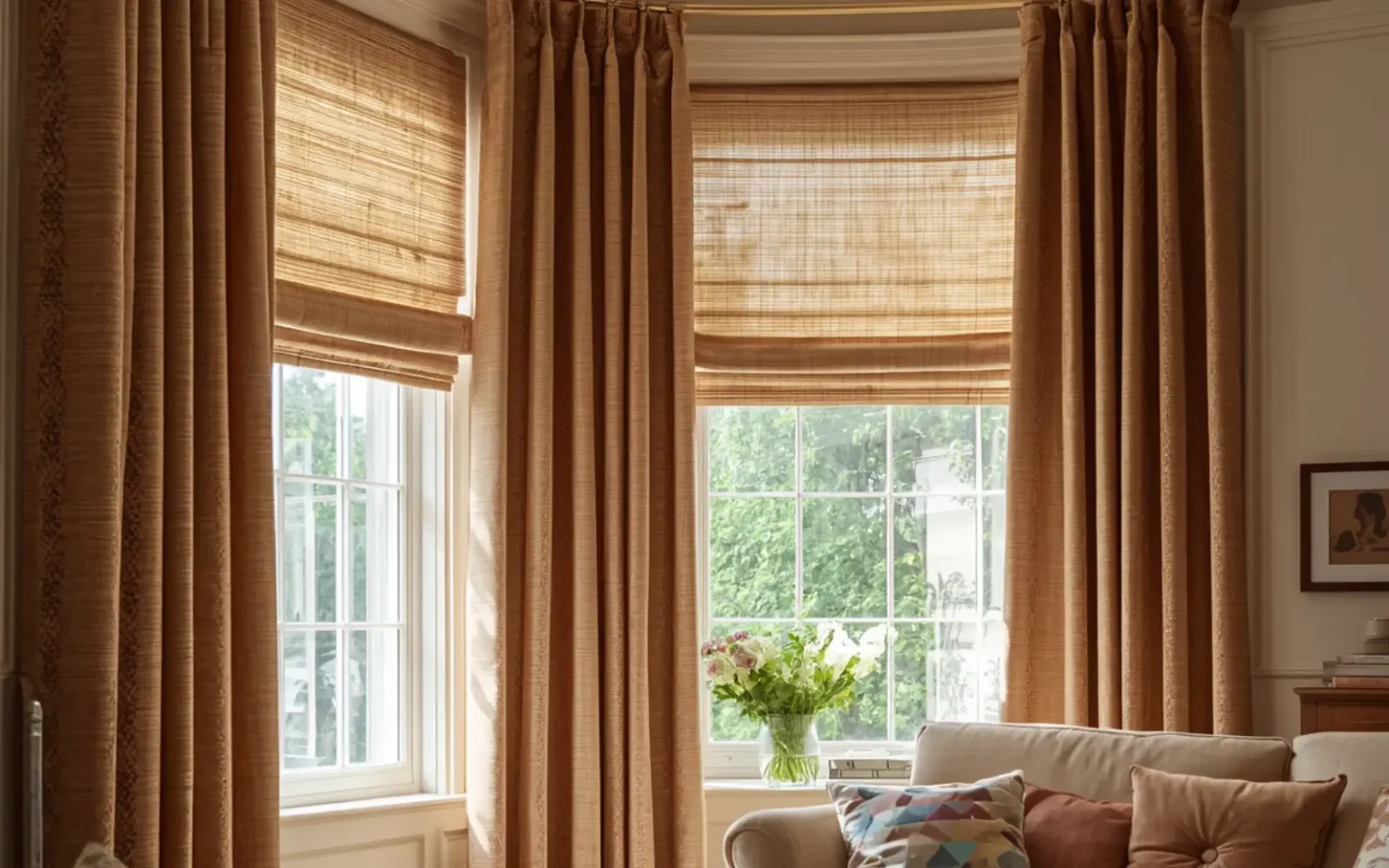roller blinds and curtains